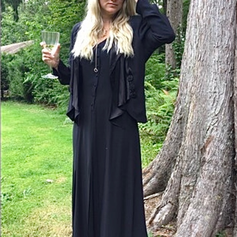 Vintage Black Dress & Jacket, Sz 10, Steampunk, Gothic, Edgy